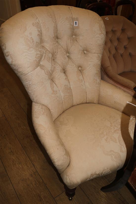 A buttonback nursing chair